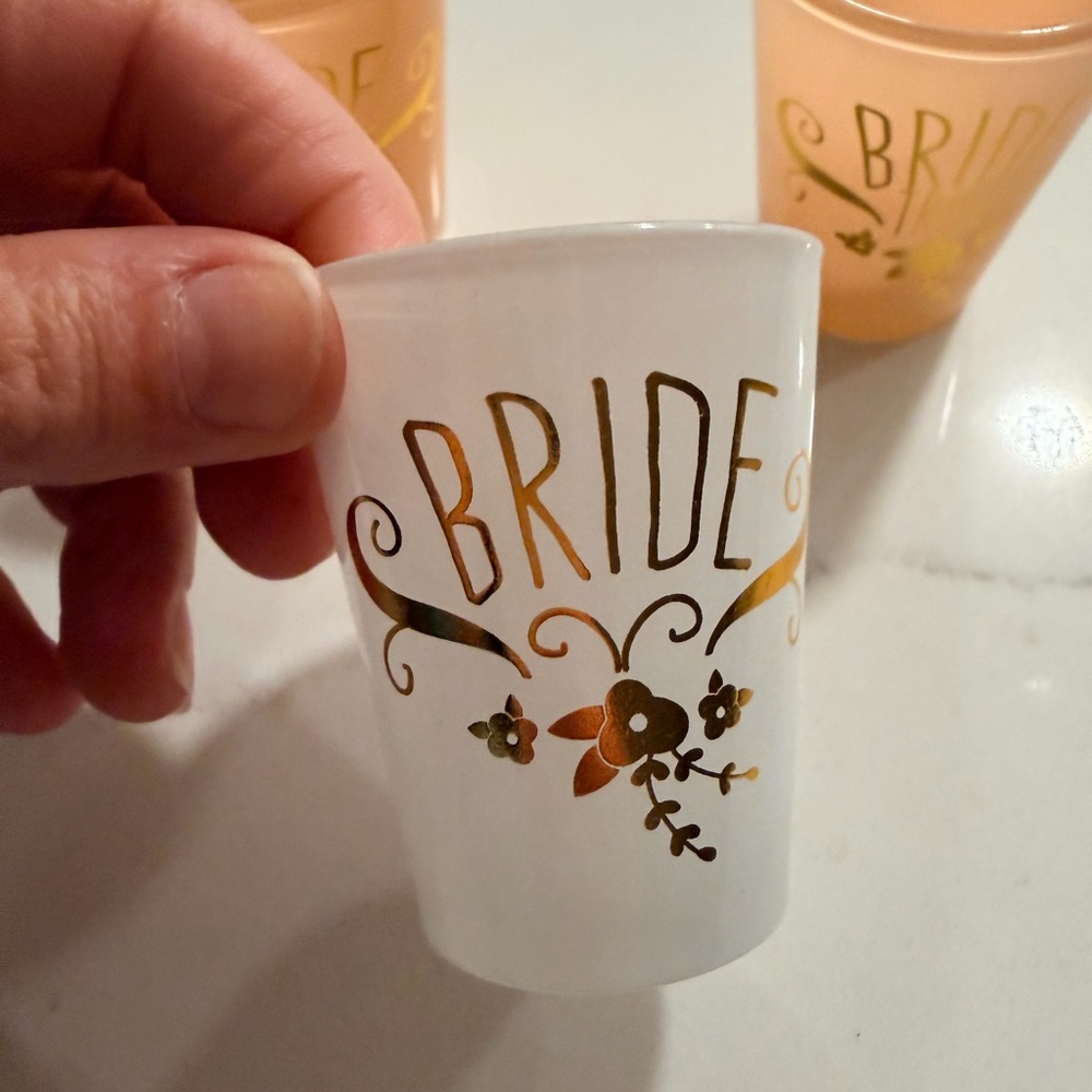 Bride and 2 bride tribe shot glasses